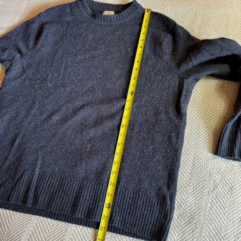 J Crew Rugged Merino Blend Sweater Crewneck,‎ Blue Marled, Size L/XL